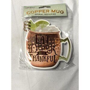 crown jewlz COPPER MUG SPIRAL NOTEPAD eat drink and be thankful